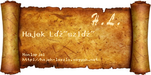 Hajek László névjegykártya